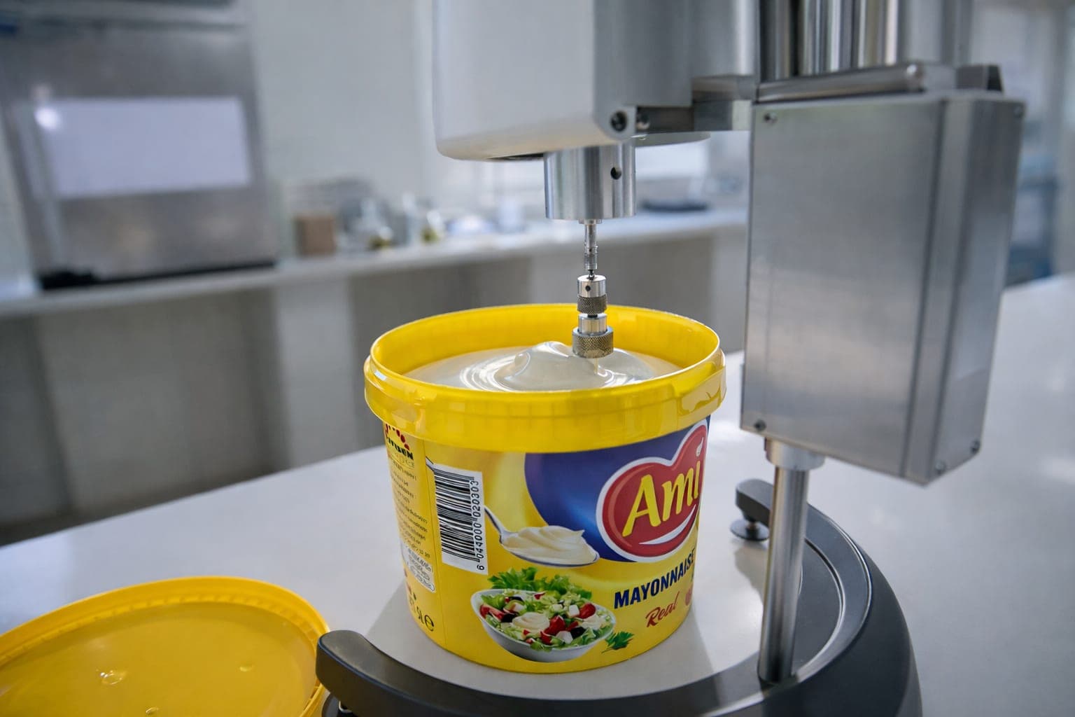 Pot de mayonnaise Ami sur la ligne de remplissage Patisen — signature gustative emblématique