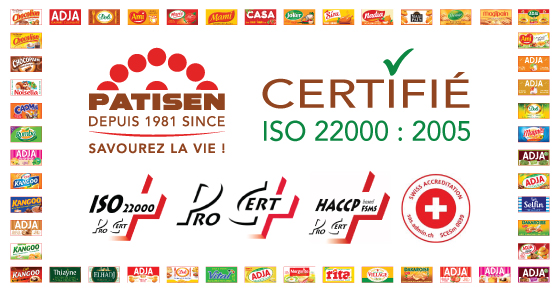 PATISEN certifié ISO 22000 : 2005
